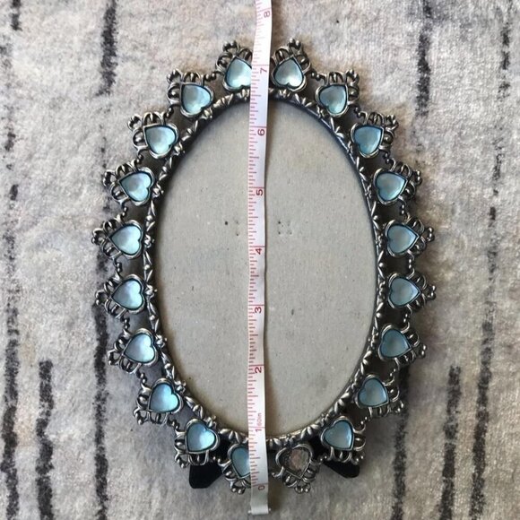 Victorian Silver Heart Photo Frame Ornate Filigree Detail Oval - Picture 4 of 6